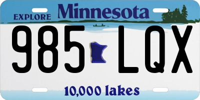 MN license plate 985LQX