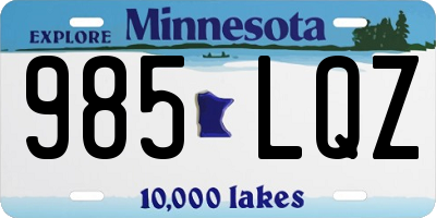 MN license plate 985LQZ