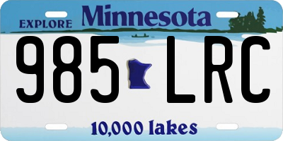 MN license plate 985LRC