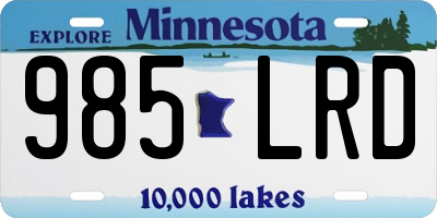 MN license plate 985LRD