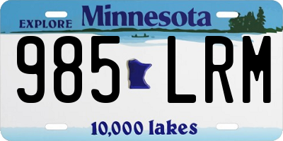 MN license plate 985LRM