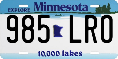 MN license plate 985LRO