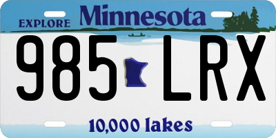 MN license plate 985LRX