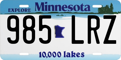 MN license plate 985LRZ