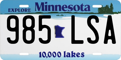 MN license plate 985LSA