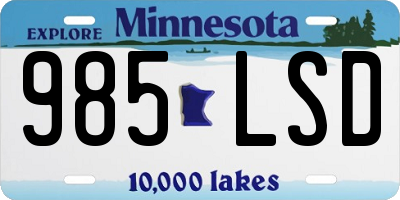 MN license plate 985LSD