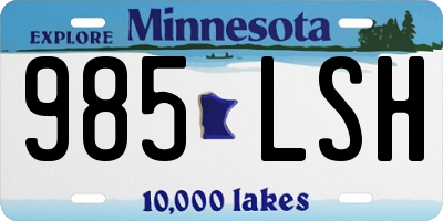 MN license plate 985LSH