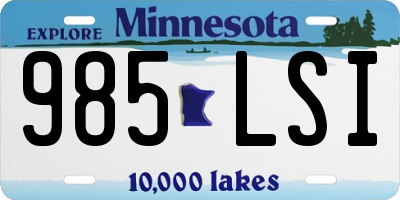 MN license plate 985LSI