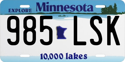 MN license plate 985LSK