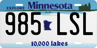 MN license plate 985LSL