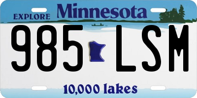 MN license plate 985LSM