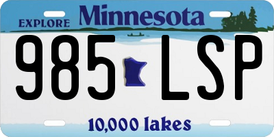 MN license plate 985LSP