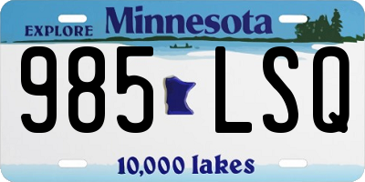 MN license plate 985LSQ