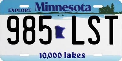 MN license plate 985LST