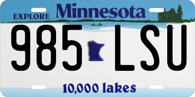 MN license plate 985LSU