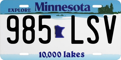 MN license plate 985LSV