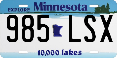 MN license plate 985LSX