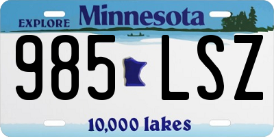 MN license plate 985LSZ
