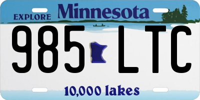 MN license plate 985LTC