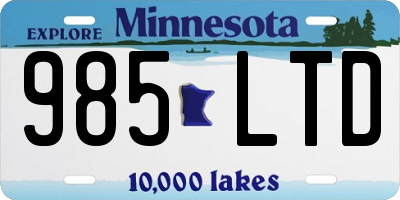 MN license plate 985LTD