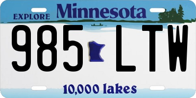 MN license plate 985LTW