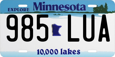 MN license plate 985LUA