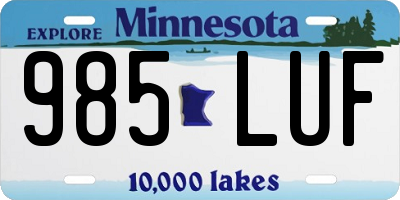 MN license plate 985LUF