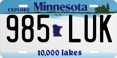 MN license plate 985LUK