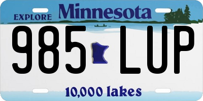 MN license plate 985LUP
