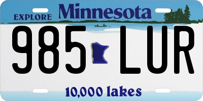 MN license plate 985LUR