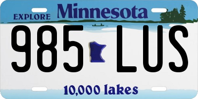 MN license plate 985LUS