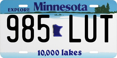 MN license plate 985LUT