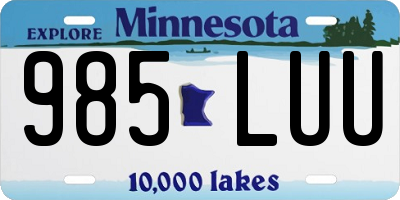 MN license plate 985LUU