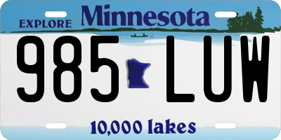 MN license plate 985LUW