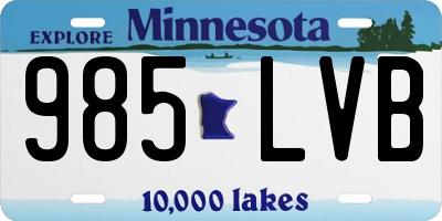 MN license plate 985LVB