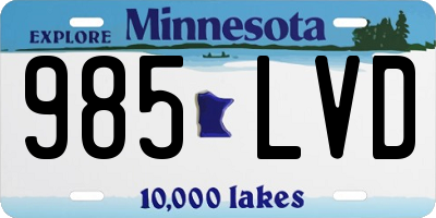 MN license plate 985LVD