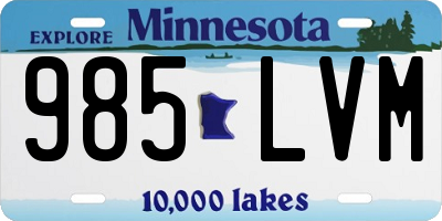 MN license plate 985LVM