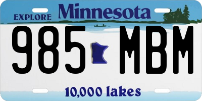 MN license plate 985MBM