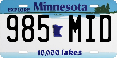 MN license plate 985MID