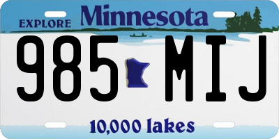 MN license plate 985MIJ