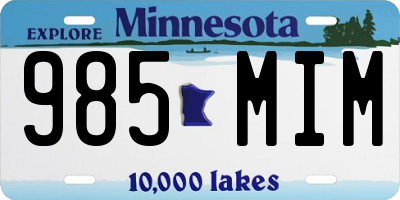 MN license plate 985MIM