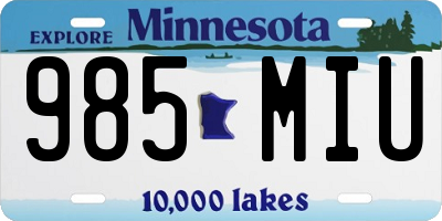MN license plate 985MIU