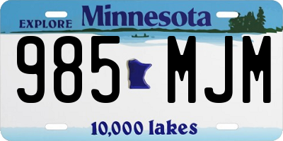 MN license plate 985MJM