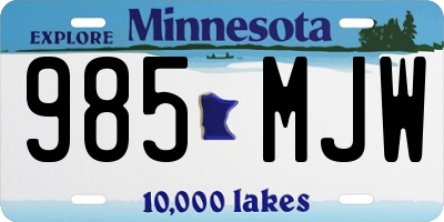 MN license plate 985MJW