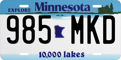 MN license plate 985MKD