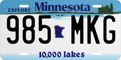 MN license plate 985MKG