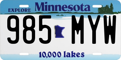 MN license plate 985MYW