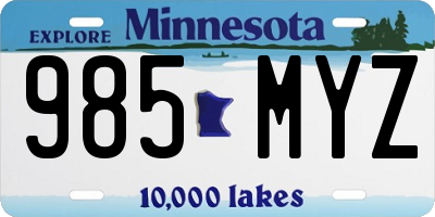 MN license plate 985MYZ