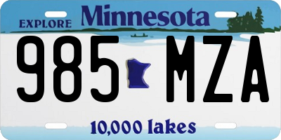 MN license plate 985MZA