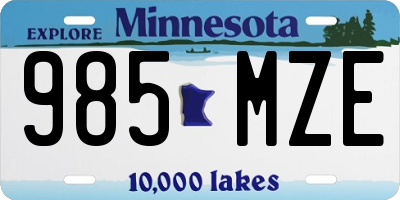 MN license plate 985MZE